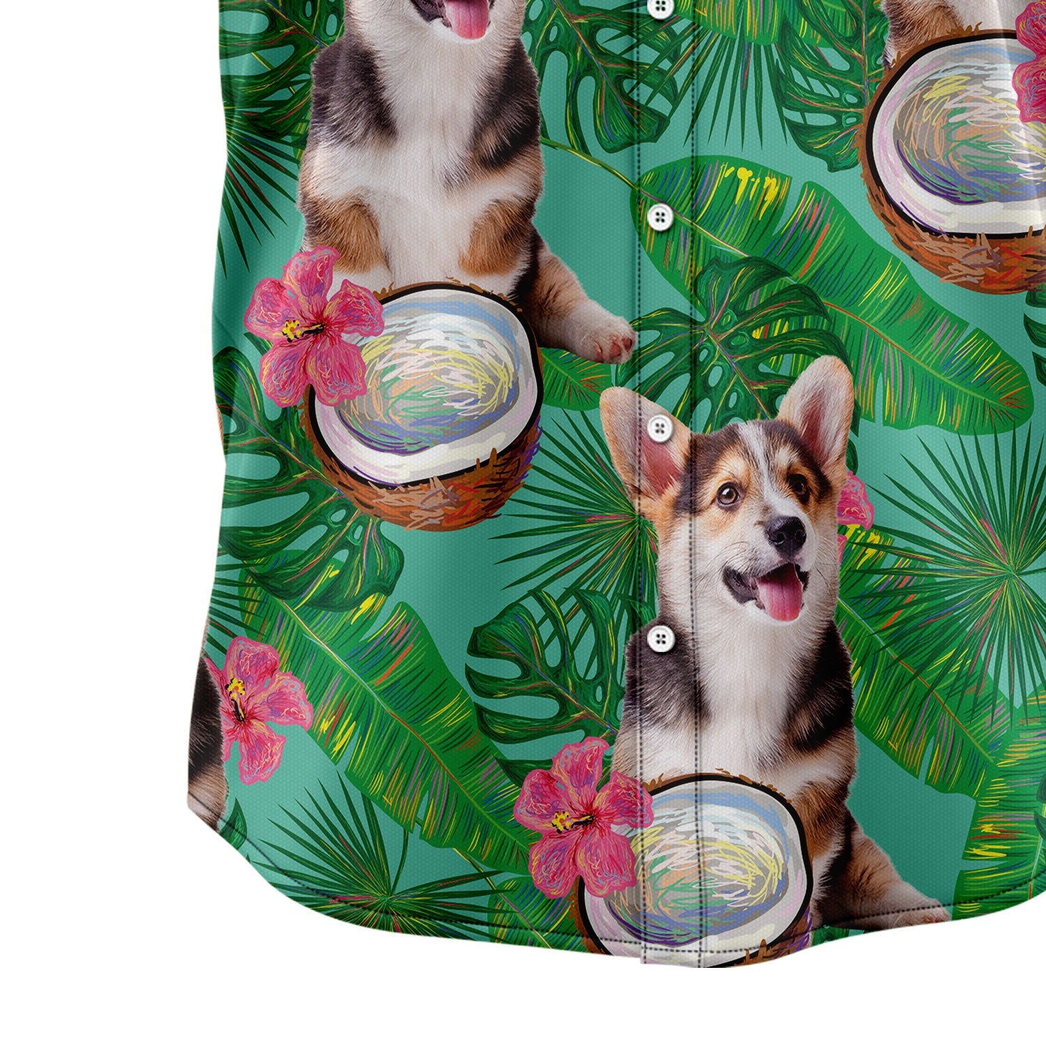 litzzy Custom Photo Dog Coconut Tropical Hawaiian Shirt Hawaii Shirt   