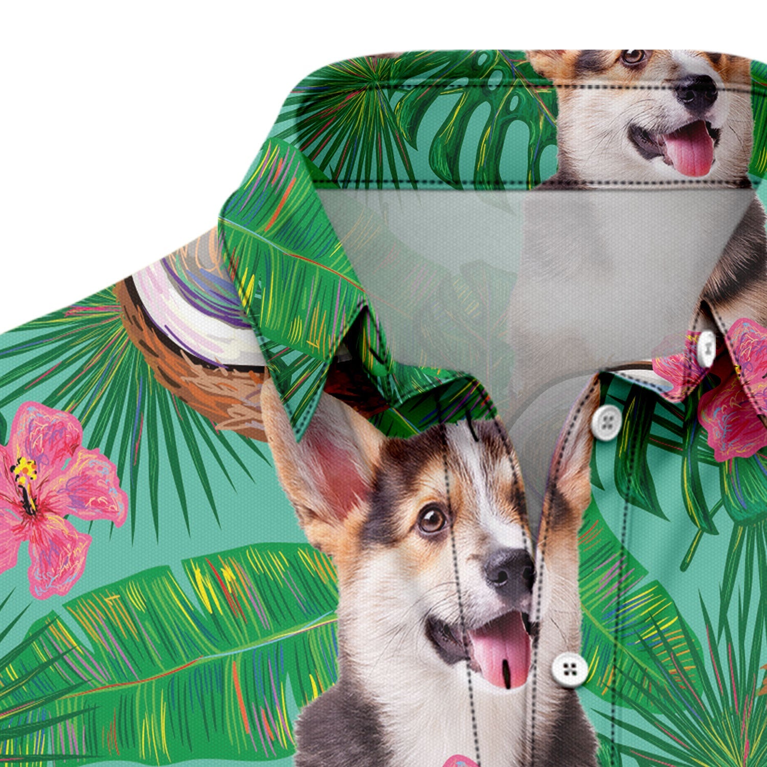 litzzy Custom Photo Dog Coconut Tropical Hawaiian Shirt Hawaii Shirt   