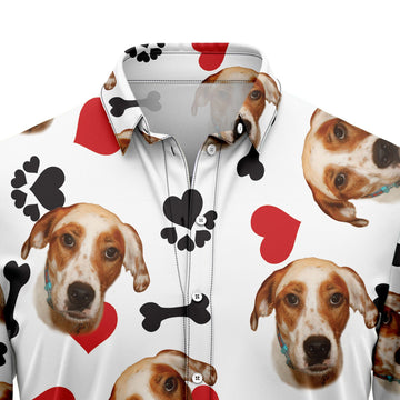 litzzy Custom Photo Dog Heart and Bone G5730 Hawaiian Shirt Hawaii Shirt   