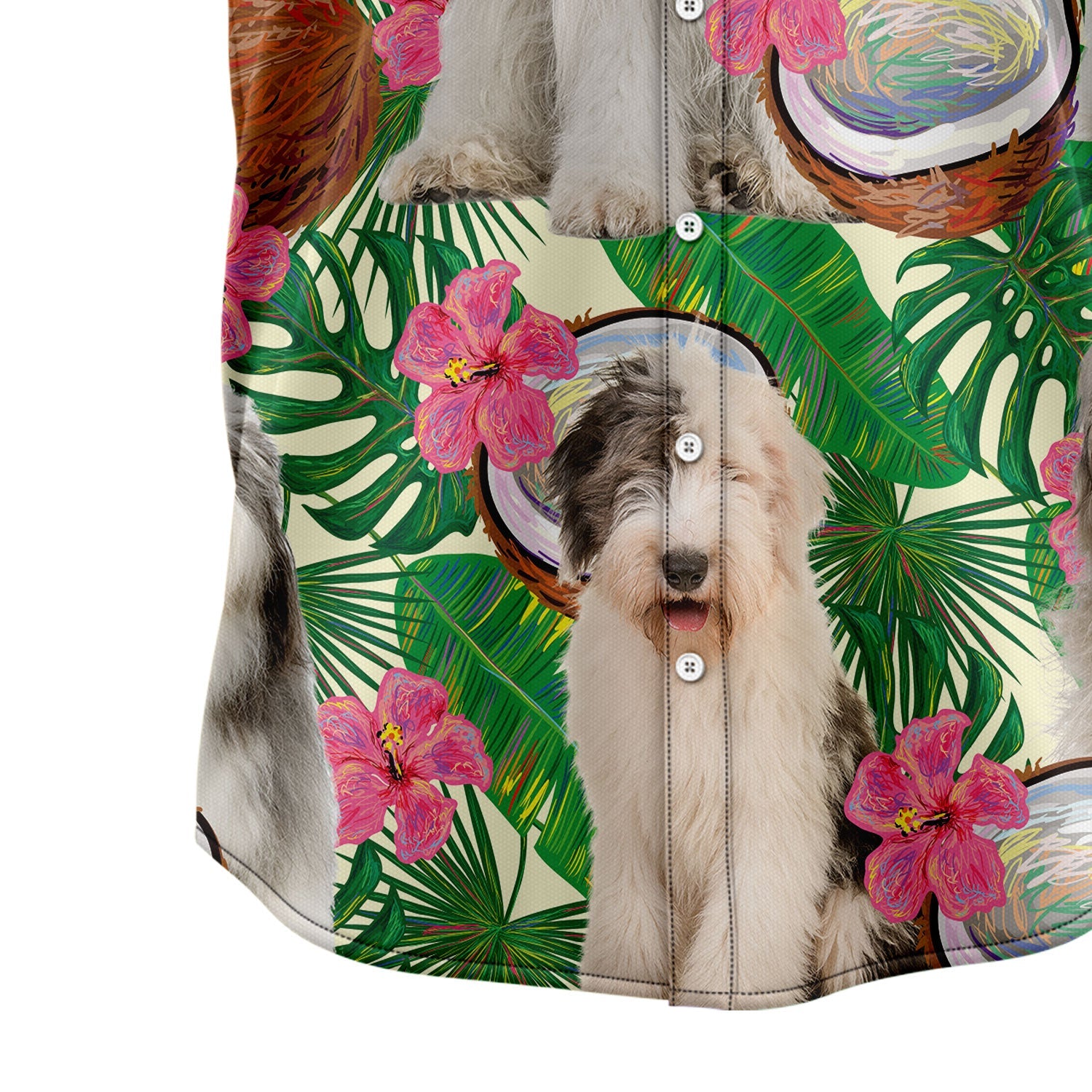 litzzy Old English Sheepdog Tropical Coconut G5731 Hawaiian Shirt Hawaii Shirt   