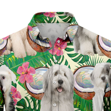litzzy Old English Sheepdog Tropical Coconut G5731 Hawaiian Shirt Hawaii Shirt   