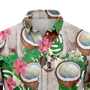 litzzy American Bulldog Tropical Coconut G5731 Hawaiian Shirt Hawaii Shirt   