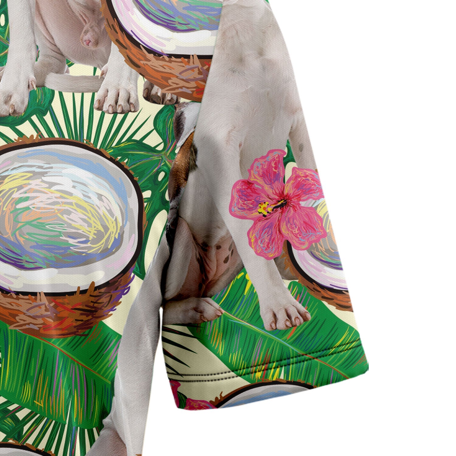 litzzy American Bulldog Tropical Coconut G5731 Hawaiian Shirt Hawaii Shirt   