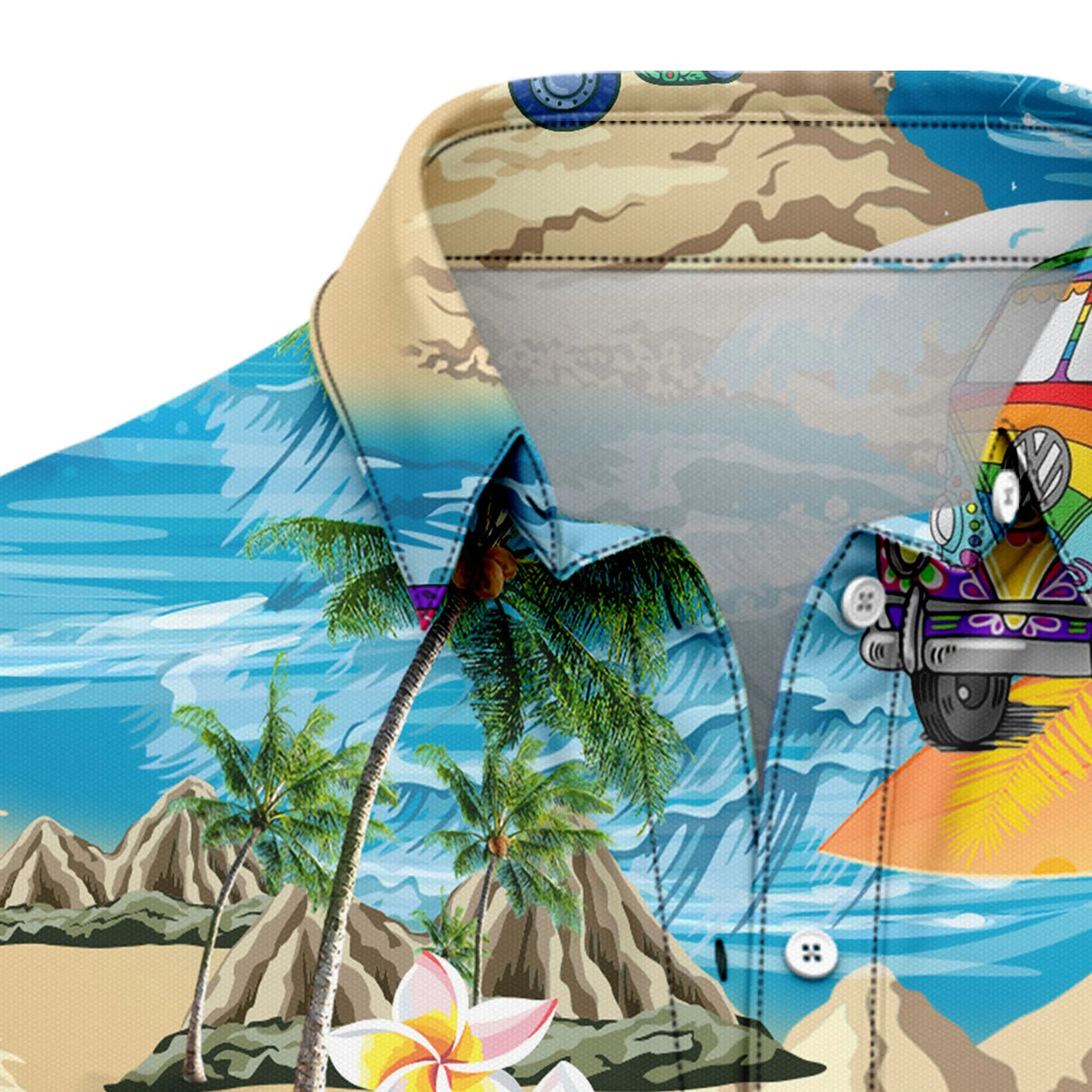litzzy Hippie Bus Island Hawaiian Shirt - Litzzy Shirt Hawaiian Hawaii Shirt For Summer Hawaii Shirt   