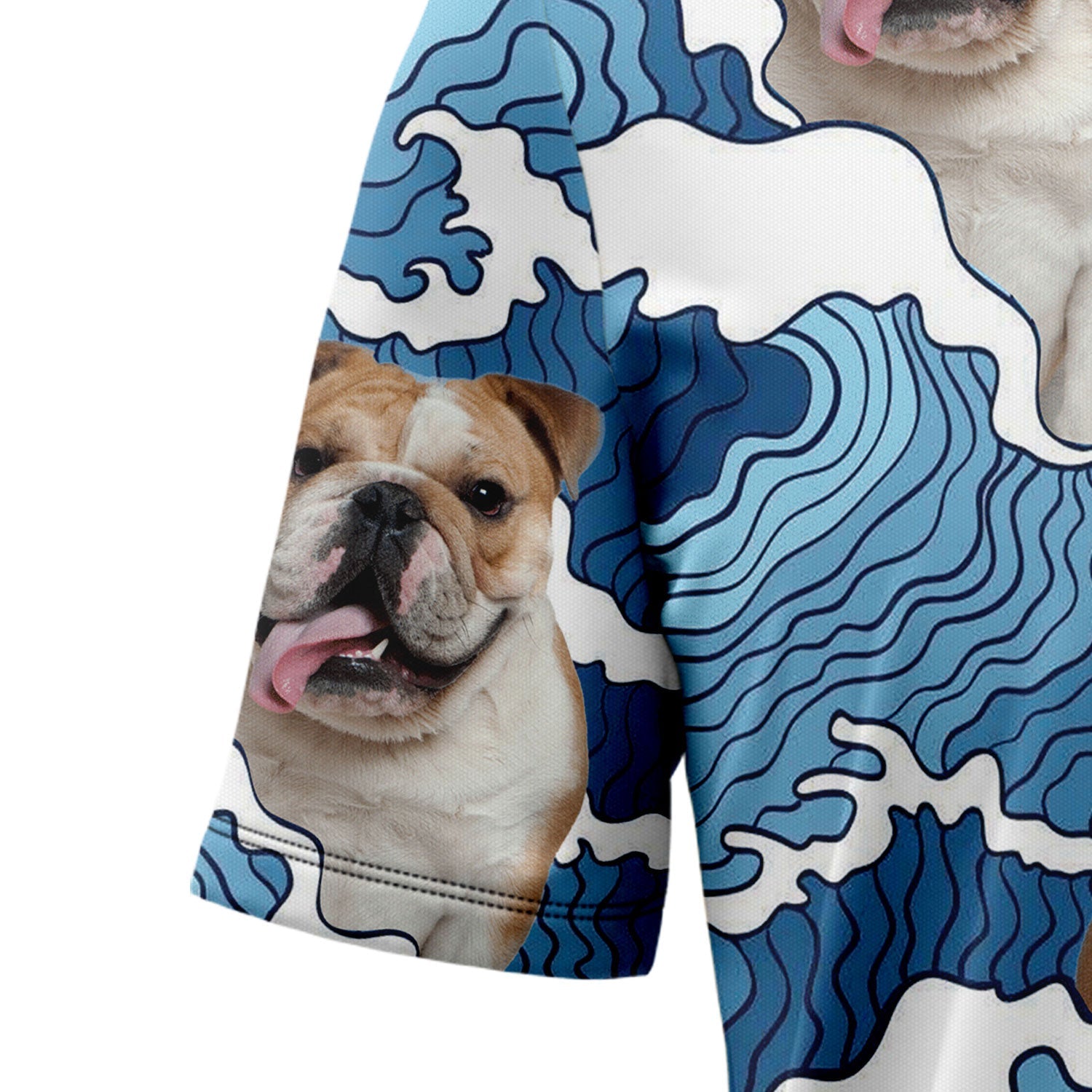 litzzy Bulldog Wave H3807 Hawaiian Shirt Hawaii Shirt   