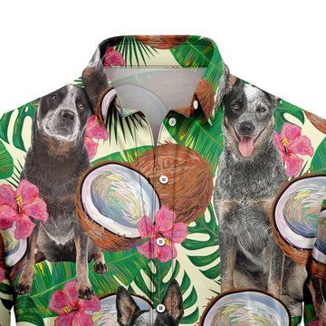 litzzy Australian Cattle Dog Tropical Coconut G5731 Hawaiian Shirt Hawaii Shirt   