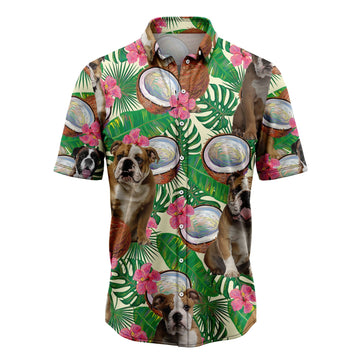 litzzy Bulldog Tropical Coconut G5729 Hawaiian Shirt Hawaii Shirt   
