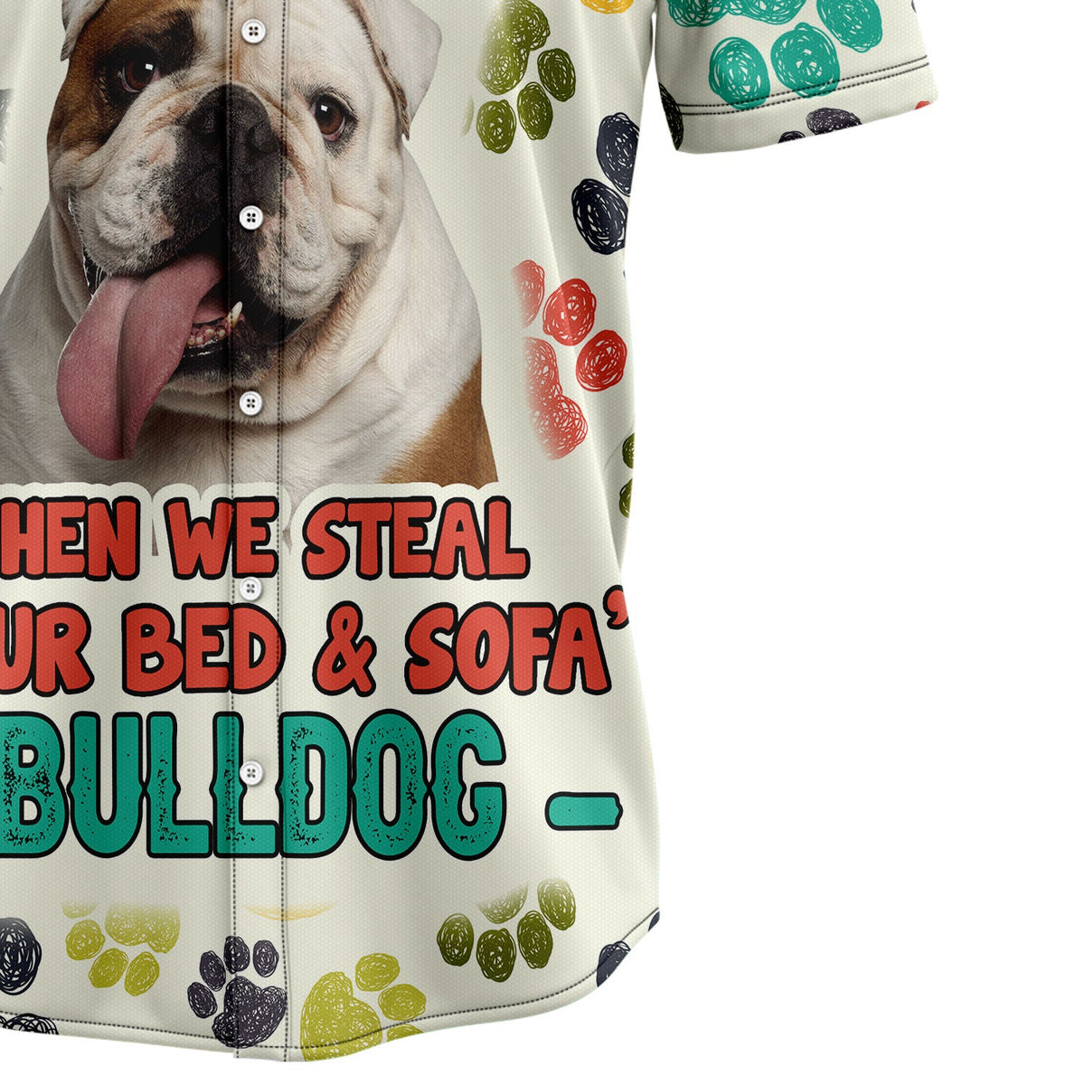 litzzy Bulldog Steal Your Heart H28806 Hawaiian Shirt Hawaii Shirt   