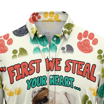 litzzy Bulldog Steal Your Heart H28806 Hawaiian Shirt Hawaii Shirt   