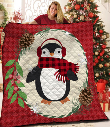 litzzy Penguin Christmas Fleece Blanket CCC19102341 Quilt Blanket   