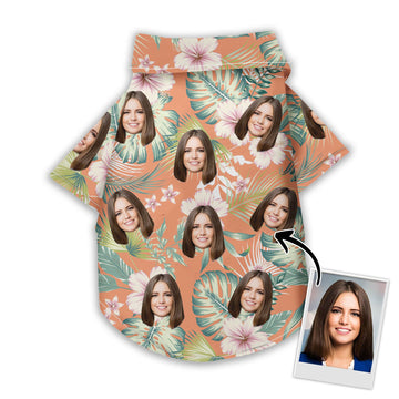 litzzy Custom Hawaiian Shirt For Pet Orange Pattern, dog hawaiian shirt Pet Hawaiian Shirt   