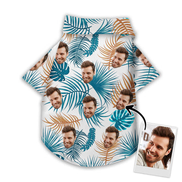 litzzy Custom Hawaiian Shirt For Pet White Pattern, dog hawaiian shirt Pet Hawaiian Shirt   