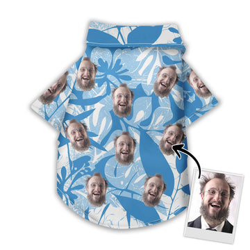 litzzy Custom Hawaiian Shirt For Pet Blue Pattern, dog hawaiian shirt Pet Hawaiian Shirt   