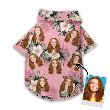 litzzy Custom Hawaiian Shirt For Pet Pink Floral Pattern, dog hawaiian shirt Pet Hawaiian Shirt   