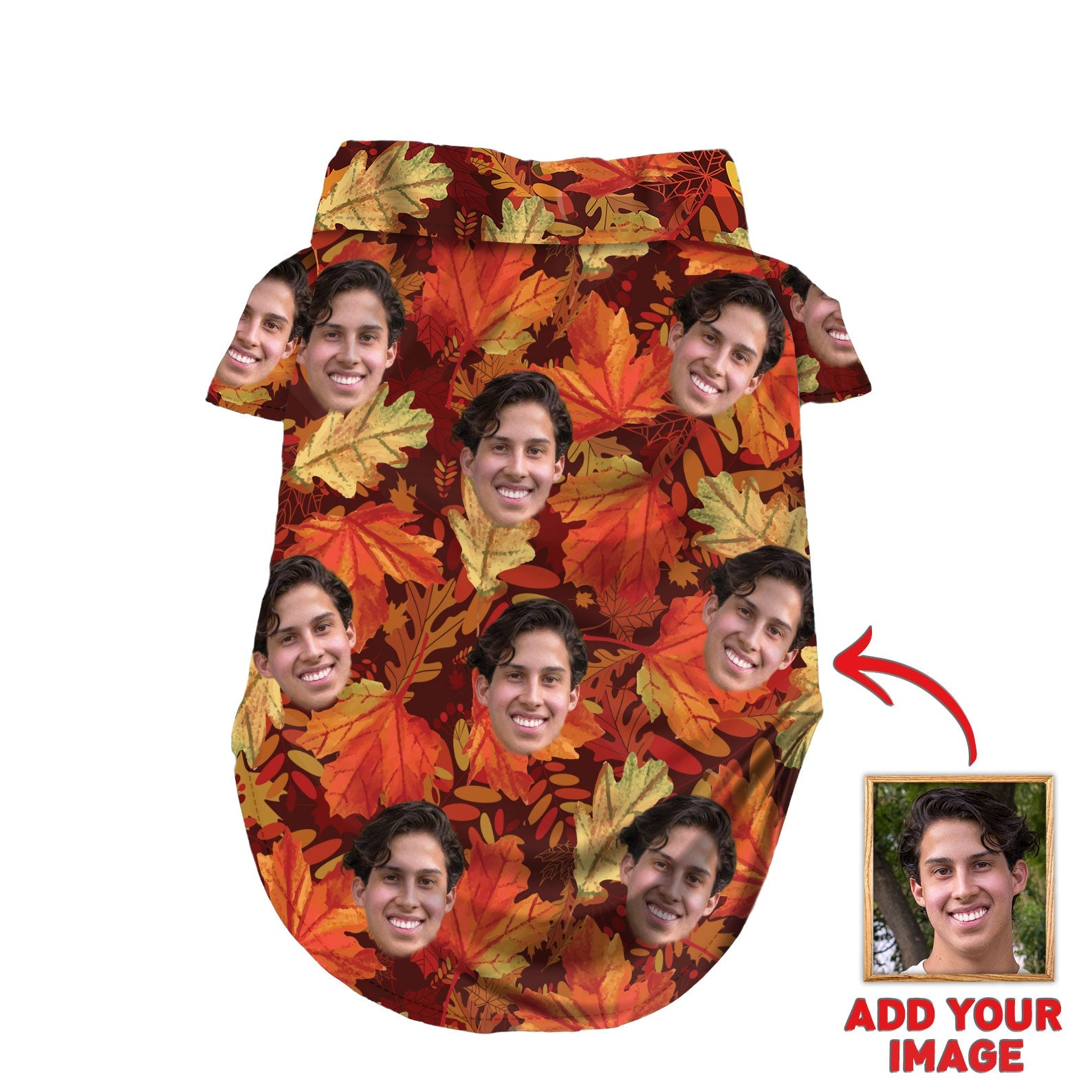 litzzy Custom Hawaiian Autumn Shirt For Pet Leaves Pattern, dog hawaiian shirt Pet Hawaiian Shirt   