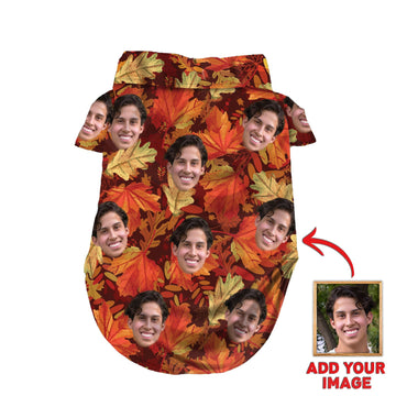 litzzy Custom Hawaiian Autumn Shirt For Pet Leaves Pattern, dog hawaiian shirt Pet Hawaiian Shirt   