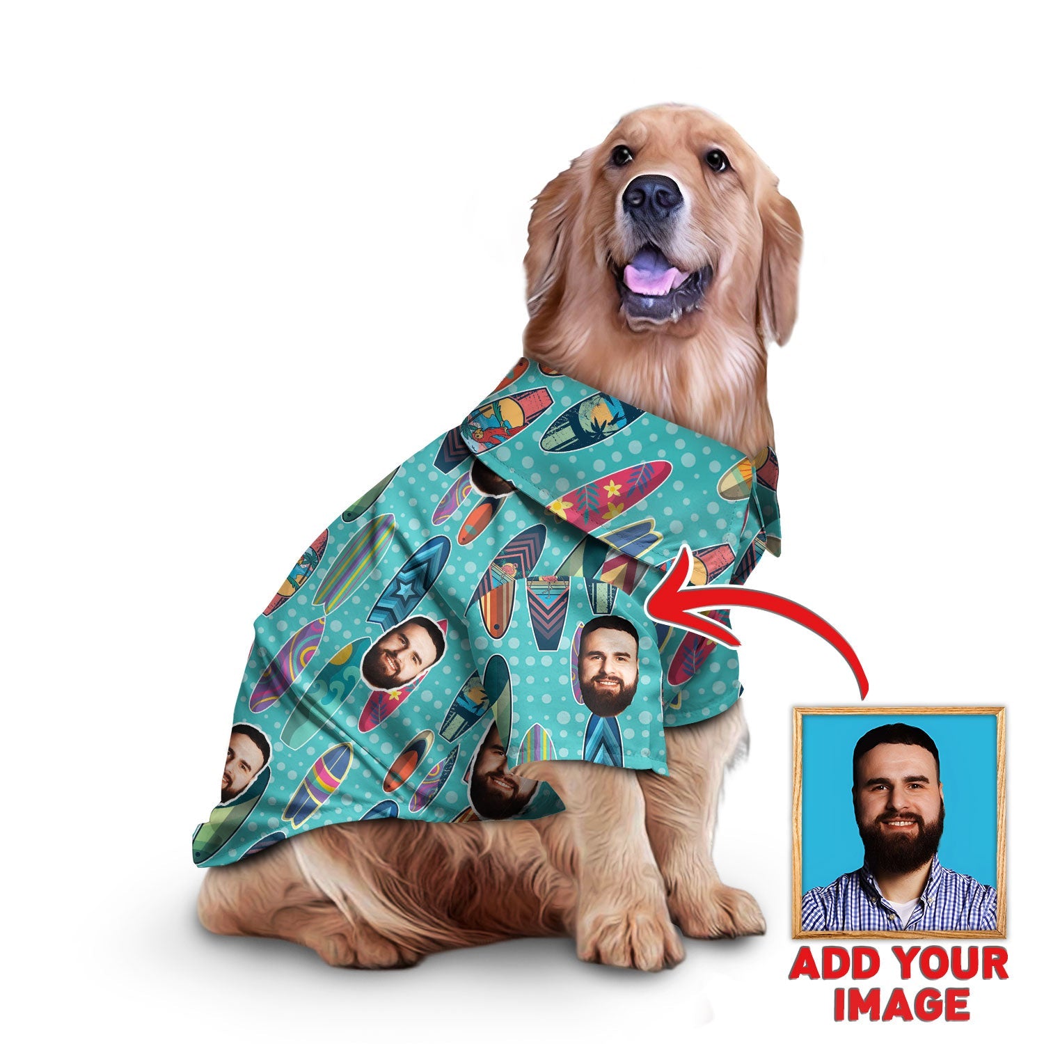 litzzy Custom Hawaiian Shirt For Pet Surf Pattern, dog hawaiian shirt Pet Hawaiian Shirt   