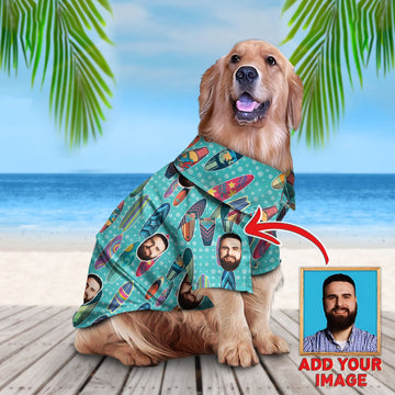litzzy Custom Hawaiian Shirt For Pet Surf Pattern, dog hawaiian shirt Pet Hawaiian Shirt   