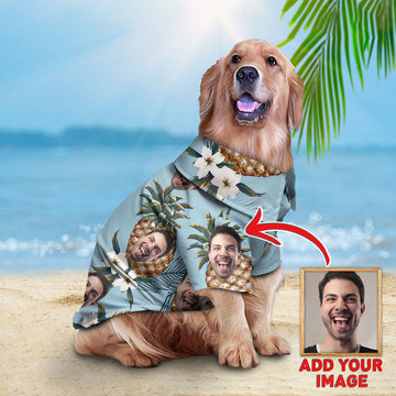 litzzy Custom Hawaiian Shirt For Pet Pineapple Pattern, dog hawaiian shirt Pet Hawaiian Shirt   
