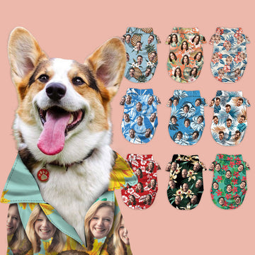 litzzy Custom Hawaiian Shirt For Pet Sunflower Pattern, dog hawaiian shirt Pet Hawaiian Shirt   