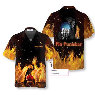 litzzy Pin Punisher Bowling Custom Name, Custom bowling Hawaii Shirts with Name, Aloha Hawaiian Shirts For Men & For Women Hawaii Shirt   
