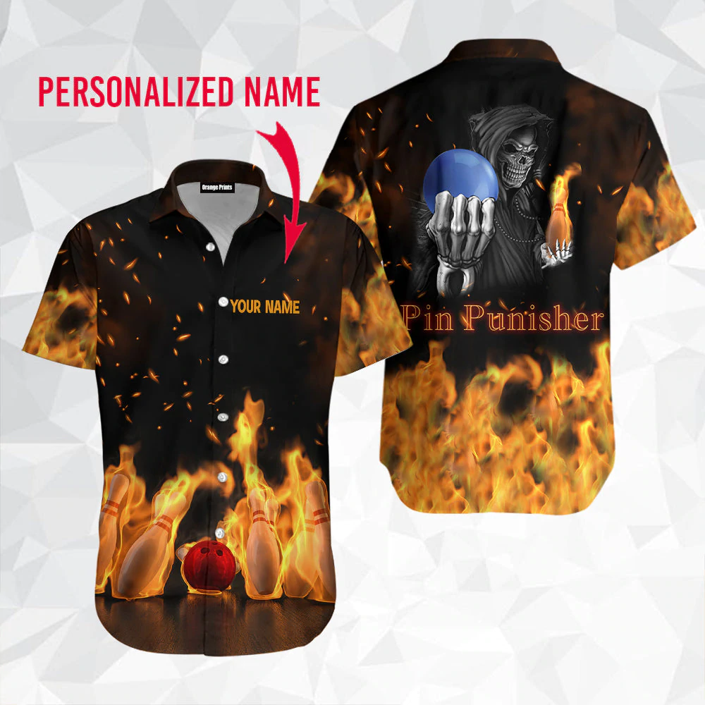 litzzy Pin Punisher Bowling Custom Name Aloha Hawaiian Shirts For Men & For Women - Aloha shirt Hawaiian Hawaii Shirt For Summer Hawaii Shirt   