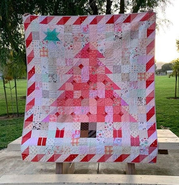 litzzy Pink Christmas Tree CLT2011121H Fleece Blanket Quilt Blanket   