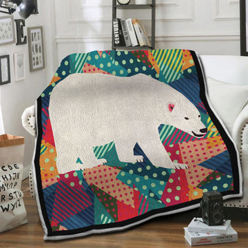 litzzy Polar Bear Fleece Blanket HST19101863 Fleece Blanket   