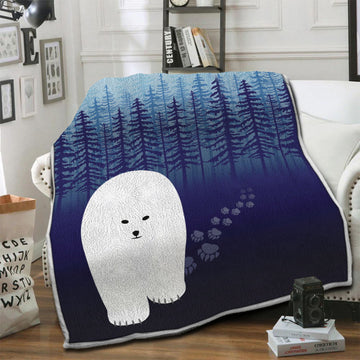 litzzy Polar Bear Fleece Blanket SHQ241012DT Fleece Blanket   
