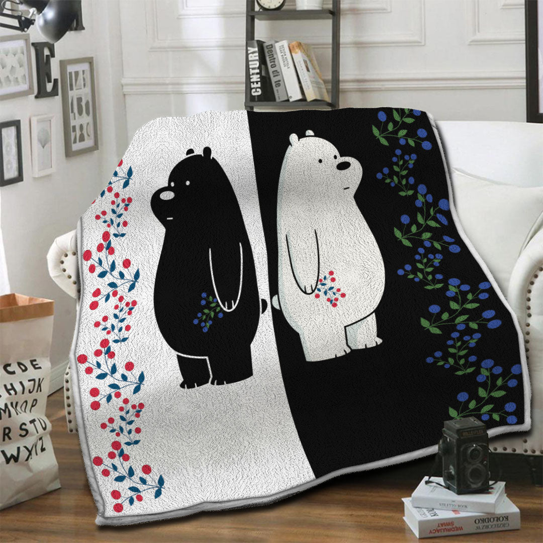 litzzy Polar Bear Fleece Blanket SHQ251010TD Fleece Blanket   
