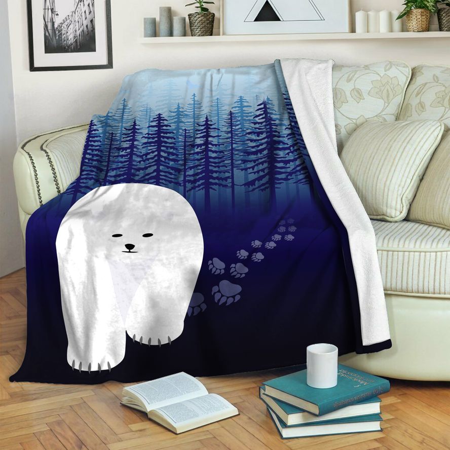 litzzy Polar Bear Fleece Blanket SHQ241012DT Fleece Blanket   