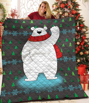 litzzy Polar Bear Fleece Blanket SHQ241017DT Quilt Blanket   