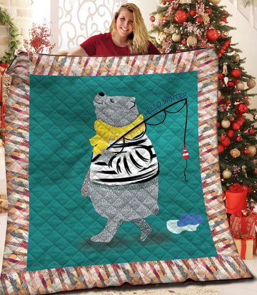 litzzy Polar Bear Fleece Blanket SHQ241019DT Quilt Blanket   