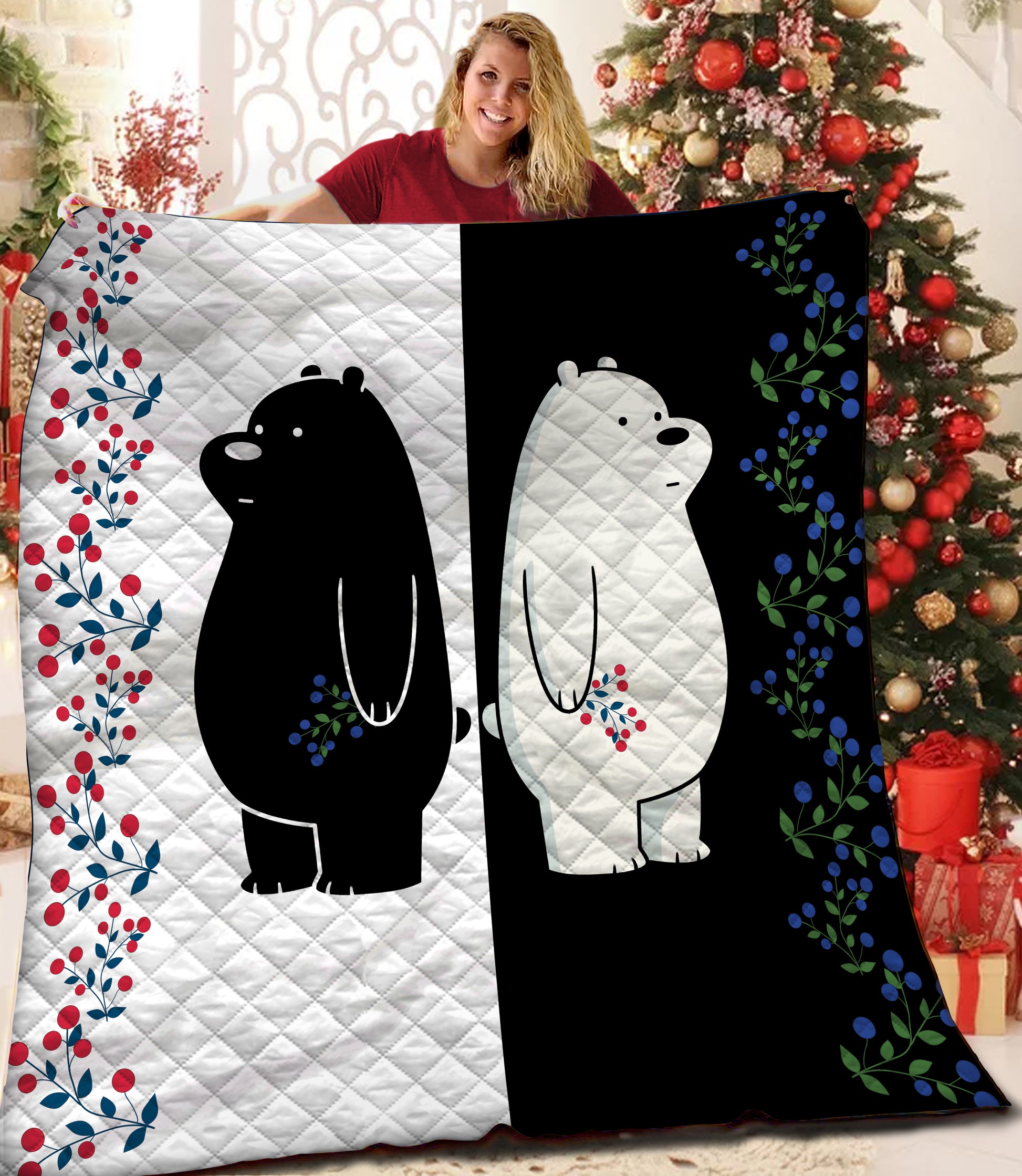litzzy Polar Bear Fleece Blanket SHQ251014TD Quilt Blanket   