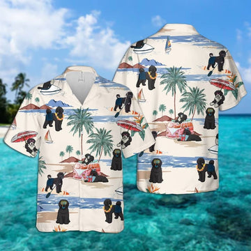 litzzy Portuguese Water Dog Summer Beach Hawaiian Shirt, dog beach Short Sleeve Hawaiian Shirt - Aloha shirt Hawaiian Hawaii Shirt For Summer Hawaii Shirt   
