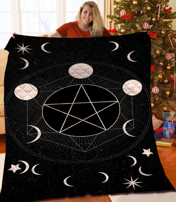 litzzy Proud Wiccan Fleece Blanket HST25105389 Quilt Blanket   