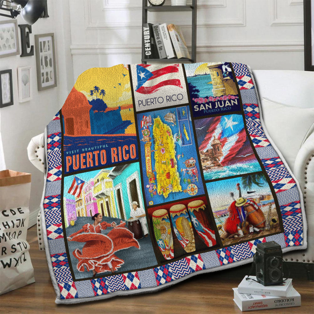 litzzy Puerto Rico Fleece Blanket HST19103219 Fleece Blanket   