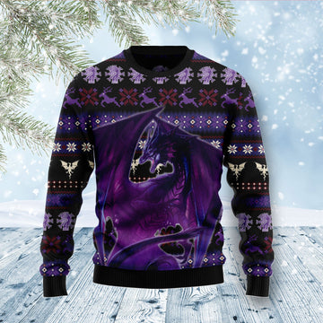 litzzy Purple Dragon D1011 Ugly Christmas Sweater -  Best Gift For Christmas, Noel Malalan - Christmas Signature sweater   