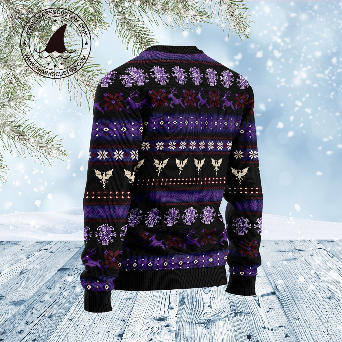 litzzy Purple Dragon D1011 Ugly Christmas Sweater -  Best Gift For Christmas, Noel Malalan - Christmas Signature sweater   