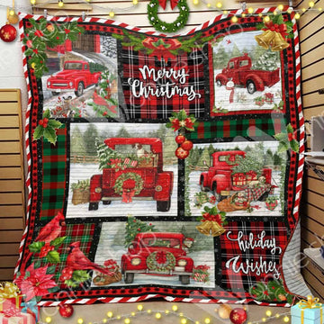 litzzy Red Truck Christmas 1 GS-CL-LD3110 Fleece Blanket Quilt Blanket   