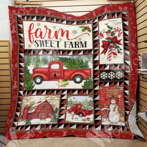 litzzy Red Truck Christmas CL15100313MDQ Fleece Blanket Quilt Blanket   