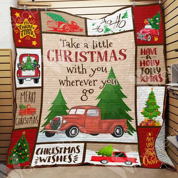 litzzy Red Truck Christmas CL15100315MDQ Fleece Blanket Quilt Blanket   