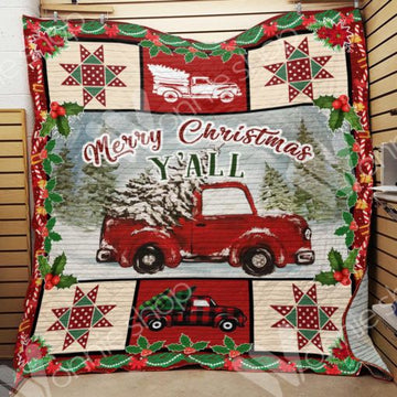 litzzy Red Truck Christmas CL15100319MDQ Fleece Blanket Quilt Blanket   