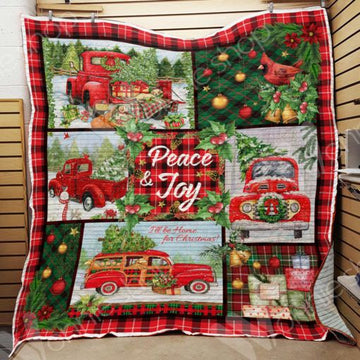 litzzy Red Truck Christmas CL15100322MDQ Fleece Blanket Quilt Blanket   