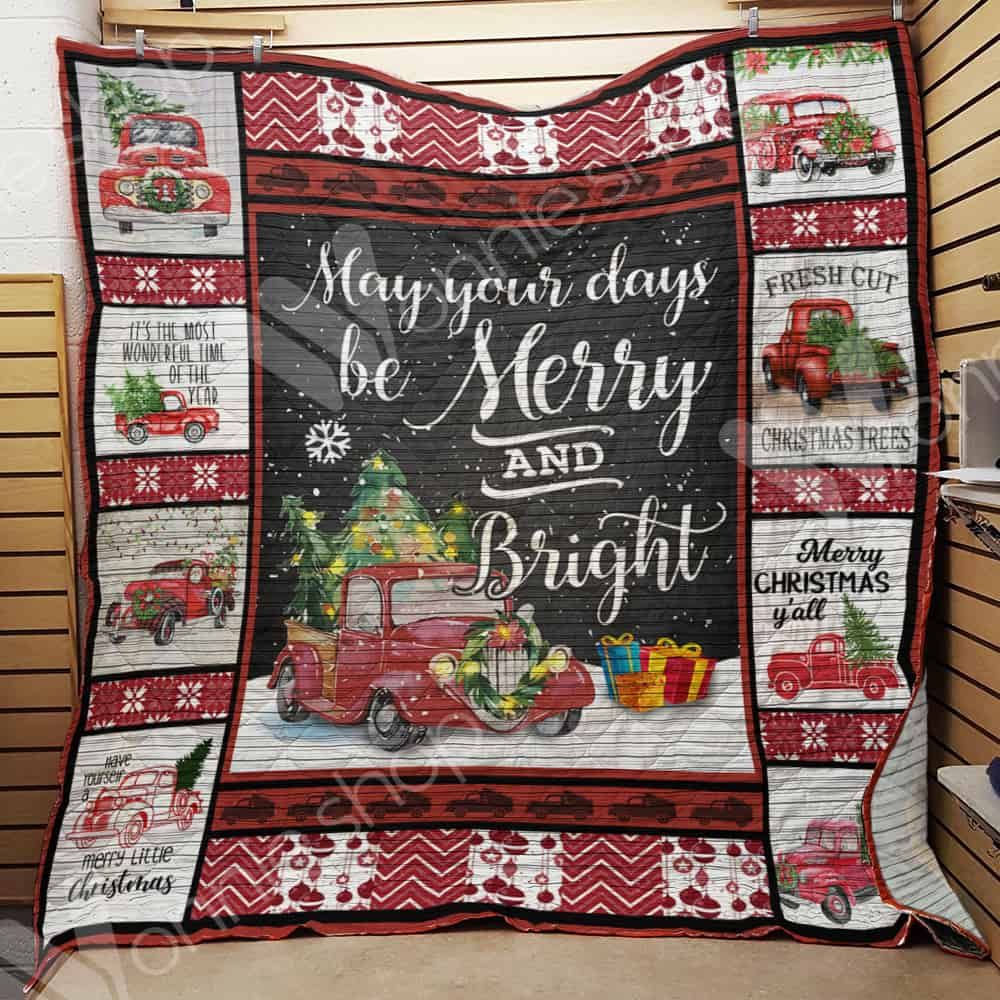 litzzy Red Truck Christmas CLH091089Q Fleece Blanket Quilt Blanket   