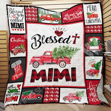 litzzy Red Truck Christmas Mimi CL15100325MDQ Fleece Blanket Quilt Blanket   