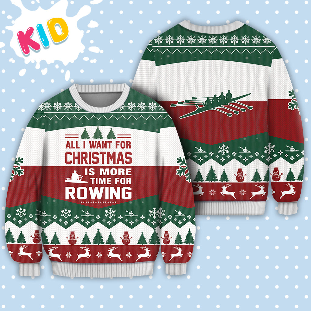 litzzy Rowing All I Want For Christmas Sweater Christmas Knitted Print Sweatshirt - Best Gift For Christmas, Noel Malalan - Christmas Signature - Ugly Christmas Sweater Sweater Kid XS 