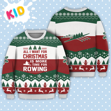 litzzy Rowing All I Want For Christmas Sweater Christmas Knitted Print Sweatshirt - Best Gift For Christmas, Noel Malalan - Christmas Signature - Ugly Christmas Sweater Sweater Kid XS 