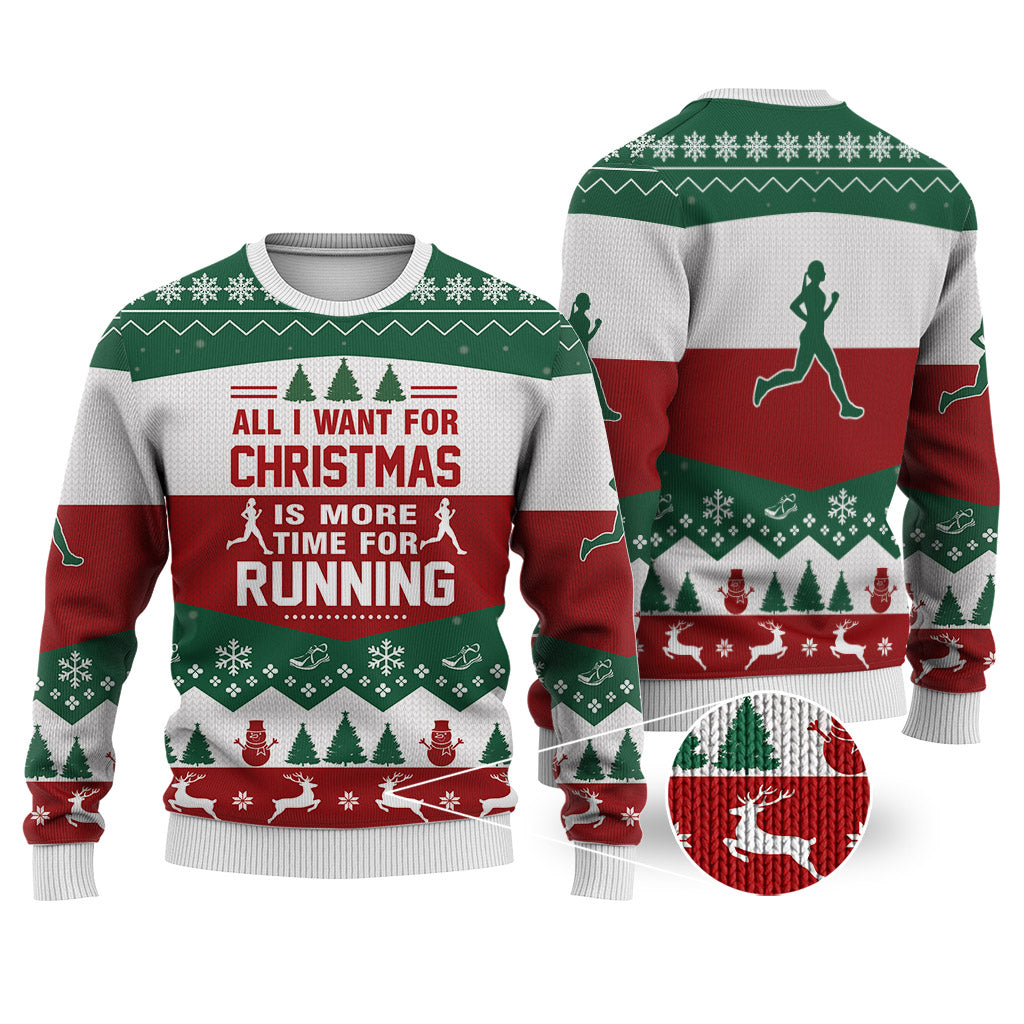 litzzy Running All I Want For Christmas Sweater Christmas Knitted Print Sweatshirt - Best Gift For Christmas, Noel Malalan - Christmas Signature - Ugly Christmas Sweater Sweater Adults XS 