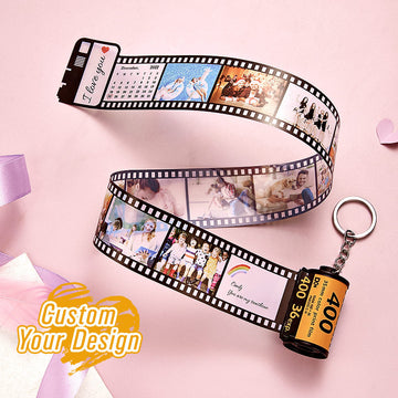 litzzy Personalized Camera Roll Keychain Custom Date and Text Photo Keychain Keychain 5 Pics  